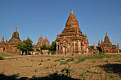 Bagan Myanmar. Cluster of red brick temples near Min myaw yaza  